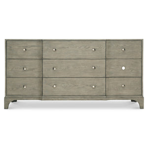 Bernhardt Bernhardt Albion Dresser In Worn Pewter Finish — 9 Soft-Close Drawers, Knotty White Oak Craftsmanship 311052