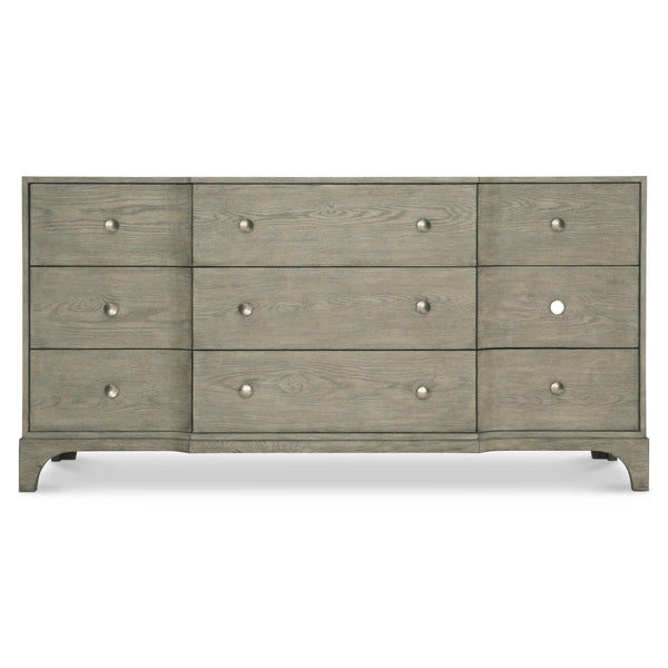 Bernhardt Bernhardt Albion Dresser In Worn Pewter Finish — 9 Soft-Close Drawers, Knotty White Oak Craftsmanship 311052