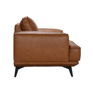 Porter Designs Porter Pirelli Midcentury Modern Full-grain Leather Chair With Honey-finished Rubberwood Base Brown Leather 02-204-03-0330