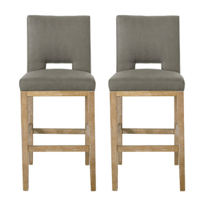 English Elm Christopher Knight Home® - BARSTOOL Grey Fabric Upholstered Padded Seat with Sturdy Eco Wooden Frame — Comfortable Durable Design 73531.00DPGRY