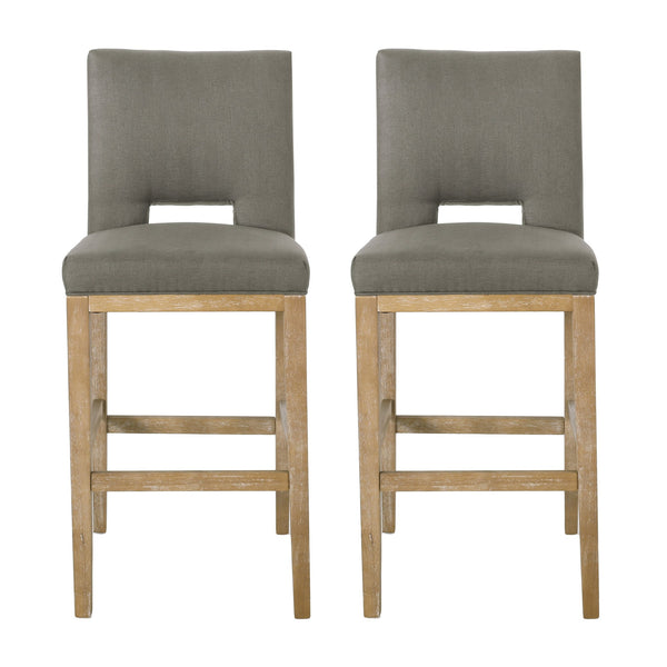 English Elm Christopher Knight Home® - BARSTOOL Grey Fabric Upholstered Padded Seat with Sturdy Eco Wooden Frame — Comfortable Durable Design 73531.00DPGRY