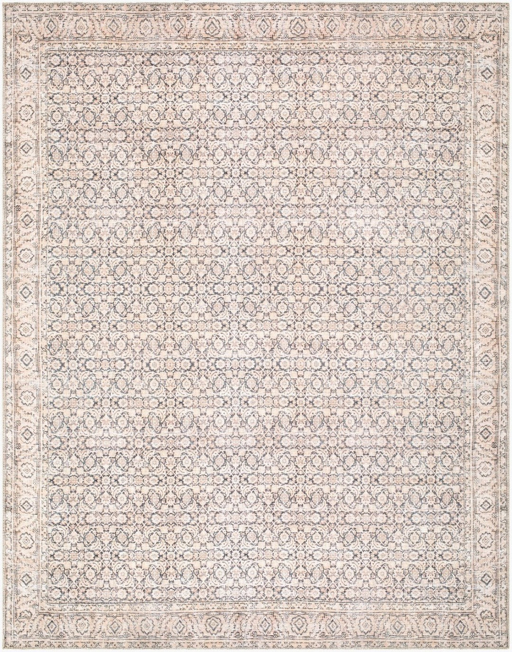 Livabliss Sylvia Traditional Pattern Chenille Accent Rug Turkish Woven Low Pile for Entryways Taupe 9'2" x 12' JYSL2301-9212