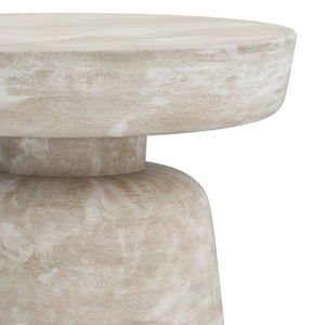 English Elm Robbie Sculptural Accent Table in Walnut Brown Solid Mango Hardwood, Hand-Finished, Rustic Contemporary Appeal White B136P158443