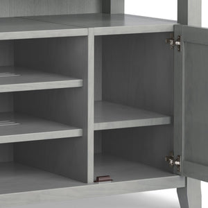 English Elm Amherst 54-Inch Solid Wood Tv Media Stand In Fog Grey - Stylish Storage With Cable Management Solutions B136P158375