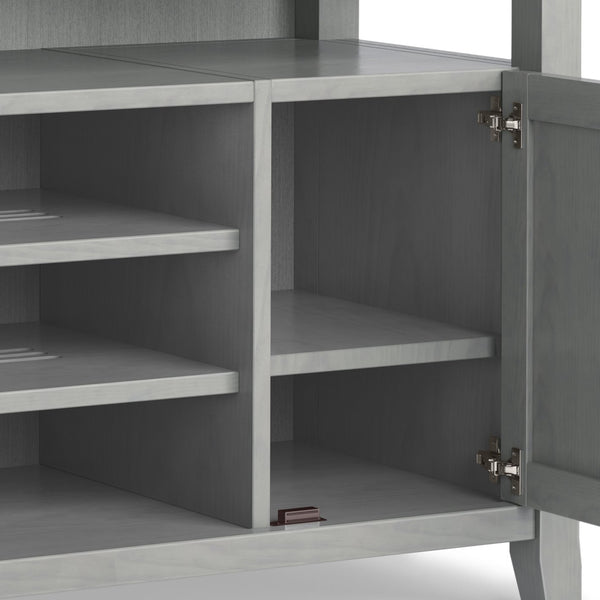 English Elm Amherst 54-Inch Solid Wood Tv Media Stand In Fog Grey - Stylish Storage With Cable Management Solutions B136P158375