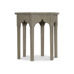Bernhardt Bernhardt Albion Hexagon Side Table — Hexagonal White Oak Accent Table With Pewter Finish, Gallery Top & Moroccan Arches 311124