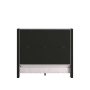 Homelegance By Top-Line Mylah Pleated Velvet Wingback Bed Grey Velvet