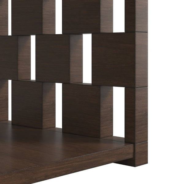A.R.T. Furniture Verge Modern Walnut End Table with Geometric Design & Storage Shelf for Living Room Elegance 337303-1960