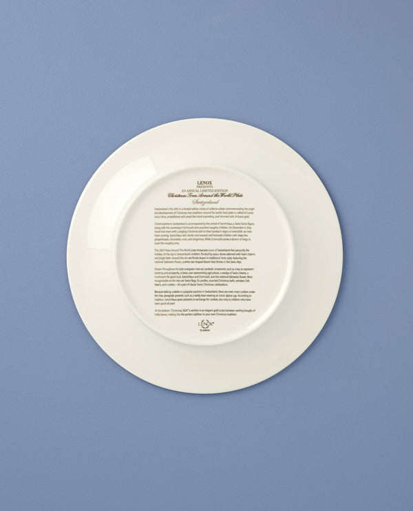 Lenox 2024 Trees Around The World Plate Switzerland Multi, IVORY PORCELAIN 896240