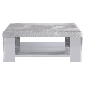 Bernhardt Bernhardt Sculptural Aura Cocktail Table With Patterned Acrylic Top & Polished Stainless Steel Base, 44" 316011
