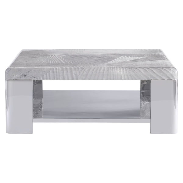 Bernhardt Bernhardt Sculptural Aura Cocktail Table With Patterned Acrylic Top & Polished Stainless Steel Base, 44" 316011