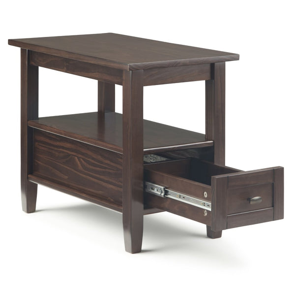 English Elm Warm Solid Wood 14" Transitional Narrow Side Table In Tobacco Brown - Stylish, Space-Saving Design! B136P159662-GIGA