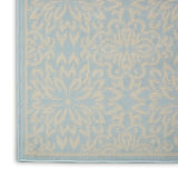 Nourison Jubilant JUB06 Machine Made Power-loomed Narrow Border Indoor Only Farmhouse Contemporary Rug Ivory,Light Blue, Light Blue 100% Polypropylene 99446478429