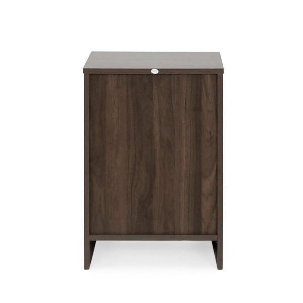 English Elm Christopher Knight Home® - DELANEY Faux Wood 1-Drawer Nightstand with Bottom Shelf, Moisture-Resistant MDF, Compact Chic Walnut 71138.00WALN