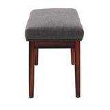 Homelegance By Top-Line Harmonn Upholstered Espresso Finish Bench Brown Linen