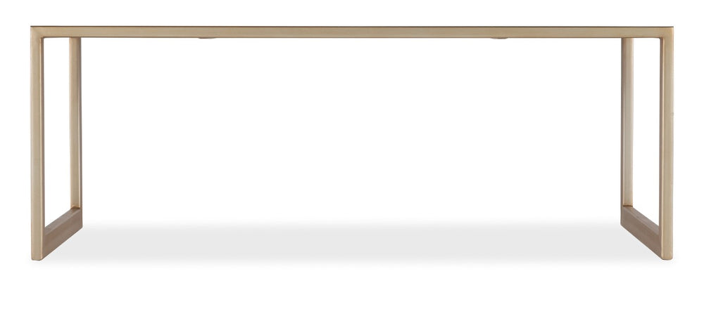 Hooker Furniture Blossoming Sculptural Cocktail Table With Hand-Painted Floral Ultra White Glass Top And Gold Frame 5000-80001-647