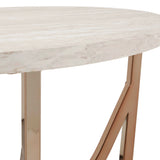 Homelegance By Top-Line Milena Champagne Gold Finish End Table with White Faux Marble Top Champagne Gold Marble