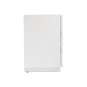 Bernhardt Bernhardt Alia Nightstand With Carved Resin Fronts, White Plaster Finish, Soft-Close Drawers & Ss Base 316234