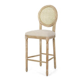 Christopher Knight Home® - Noble House - Epworth French Country Wooden Barstools with Upholstered Seating (Set of 2)