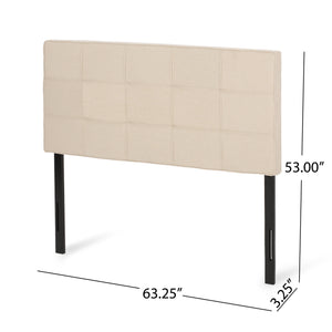English Elm Christopher Knight Home® - Queen Tufted Linen Headboard with Piped Edges, Adjustable Height 48.5–53", Modern Waffle Stitch Plush Beige 66868.00