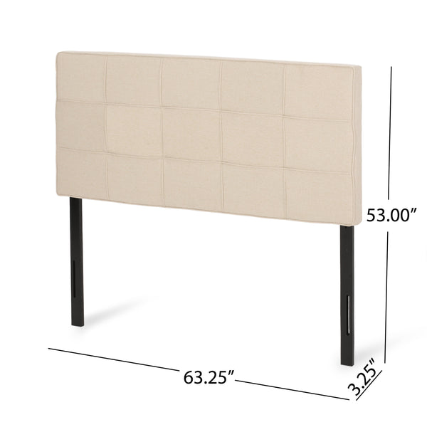 English Elm Christopher Knight Home® - Queen Tufted Linen Headboard with Piped Edges, Adjustable Height 48.5–53", Modern Waffle Stitch Plush Beige 66868.00