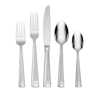 Lenox Oneida Amsterdam 45 Piece Everyday Flatware Set, Service for 8 Metallic, STAINLESS METAL T078045AL20