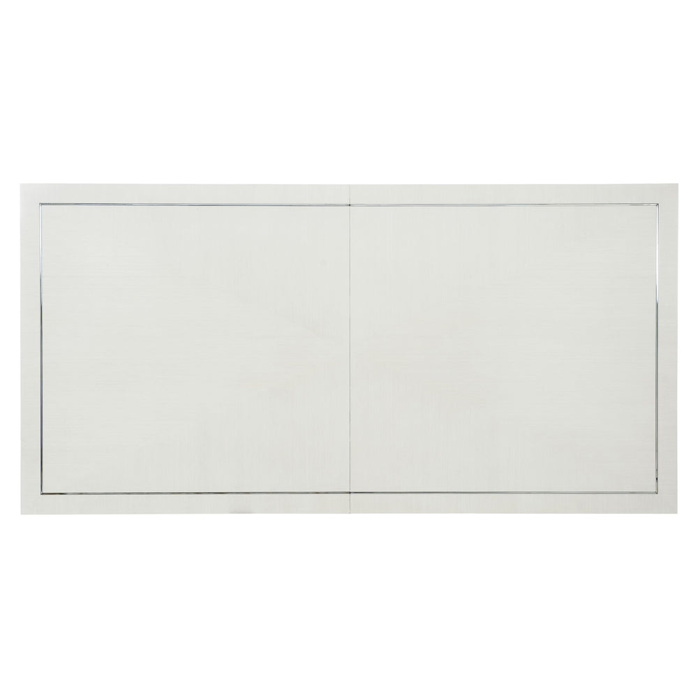 Bernhardt Bernhardt Silhouette Rectangular Dining Table — Eggshelled Hollywood Regency With Stainless Inlay & 20" Leaf Expansion K1581