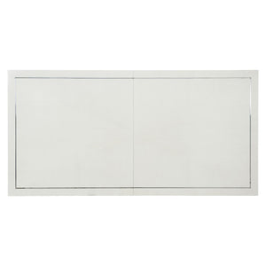 Bernhardt Bernhardt Silhouette Rectangular Dining Table — Eggshelled Hollywood Regency With Stainless Inlay & 20" Leaf Expansion K1581