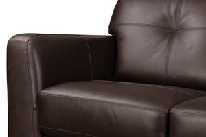 Porter Designs Porter Mantua Elegant Top Grain Leather Sofa In Brown - Stylish, Comfortable & Modern Design Brown Leather 02-189-01-4667