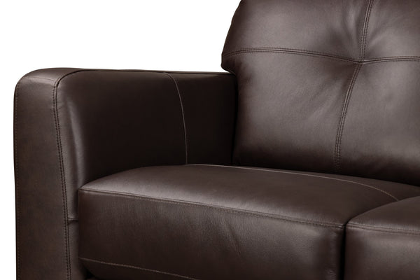 Porter Designs Porter Mantua Elegant Top Grain Leather Sofa In Brown - Stylish, Comfortable & Modern Design Brown Leather 02-189-01-4667