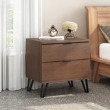 Christopher Knight Home® Contemporary 2 Drawer Wide Nightstand for Stylish Bedroom Storage, 21.60 x 15.40 x 22.00