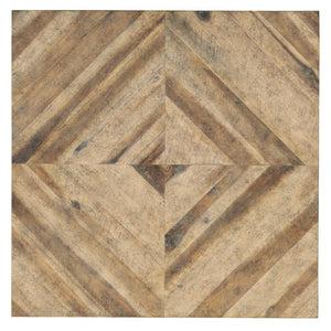 Hooker Furniture St. Armand Solid Acacia Square Cocktail Table With Distressed Finish And Brushed Pewter Metal Base For Rustic-Modern Living Light Wood 5601-80112-LTWD