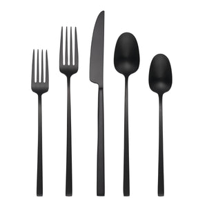 Lenox Cambridge Damaris Black Satin 20-Piece Flatware Set Metallic, BLACK METAL 513620CKW12R