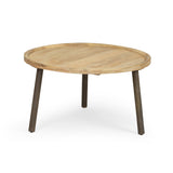 Christopher Knight Home® - Noble House - Andalusia Rustic Handcrafted Round Mango Wood Coffee Table, Natural and Black