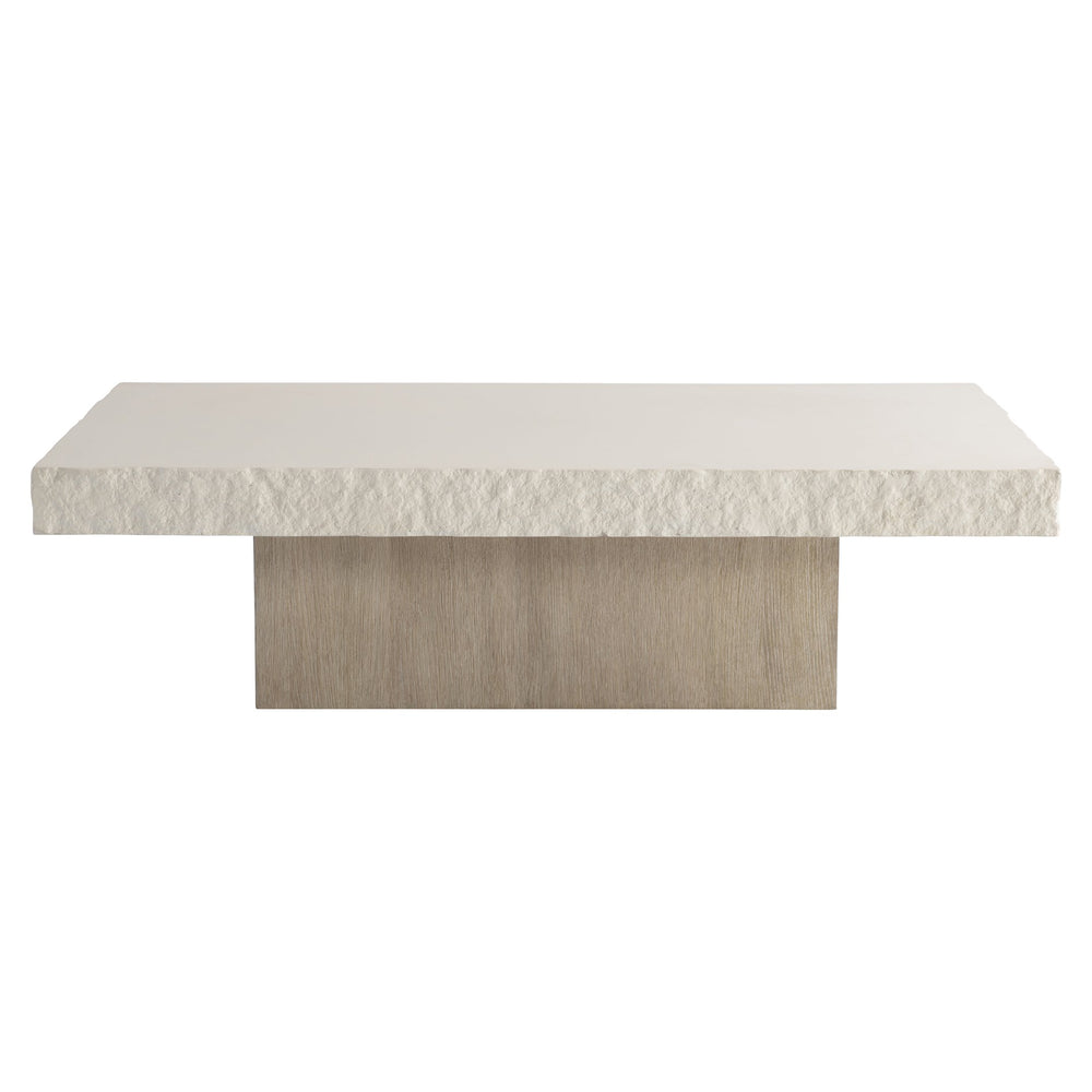 Bernhardt Bernhardt Beauclair Sandblasted Oak Base Cocktail Table With Vintage Cream Cast Concrete Top, 60" 550021