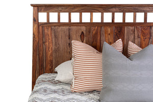 Porter Designs Porter Kalispell Queen Bed In Solid Sheesham Wood - Artisan Craftsmanship, Rich Grain & Warm Finish Brown Wood 04-196-03b-2439-kit