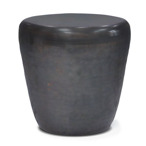 English Elm Garvy Metal Side Table - Handcrafted Antique Copper Drum Accent For Living Rooms & Bedrooms B136P158979