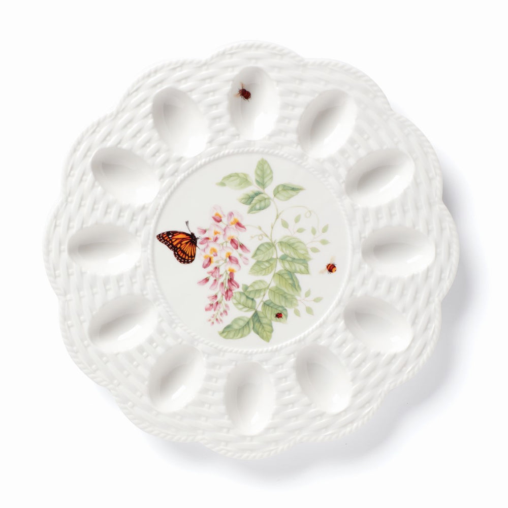 Lenox Butterfly Meadow Egg Tray Multi, WHITE PORCELAIN 893457