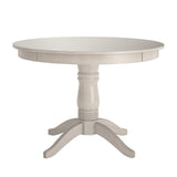 Homelegance By Top-Line Lorren Round Pedestal Base Dining Table White Rubberwood