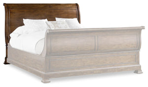 Archivist Traditional/Formal Sleigh Bed in Pecky Pecan