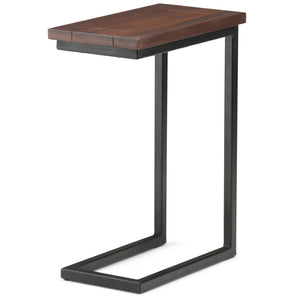 English Elm Skyler C Side Table - Handcrafted Dark Cognac Brown Mango Wood With Industrial Metal Base Design B136P158243-GIGA