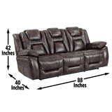 Steve Silver Oportuna 3-Piece Dual Power Reclining Living Room Set (Sofa, Loveseat, Recliner) - Coffee