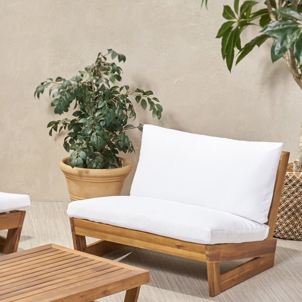 English Elm Christopher Knight Home® - SHERWOOD Club Chair with Acacia Wood Frame, Weather-Resistant Outdoor Lounge Seating with Cushions Teak 64867.00WHIMP1