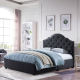 Christopher Knight Home® - Noble House - Cordeaux Contemporary Button-Tufted Upholstered Queen Bed Frame With Nailhead Accents