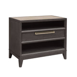 Quincy Stone-Top Bachelor's Chest with Storage Drawer Black with Molasses Finish P375123 Pulaski Furniture