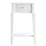 Homelegance By Top-Line Joplin 1-Drawer Wood Storage End Table White Rubberwood