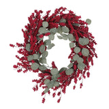 Christopher Knight Home® - Noble House - Nolta 29" Eucalyptus Artificial Wreath with Berries, Green and Red