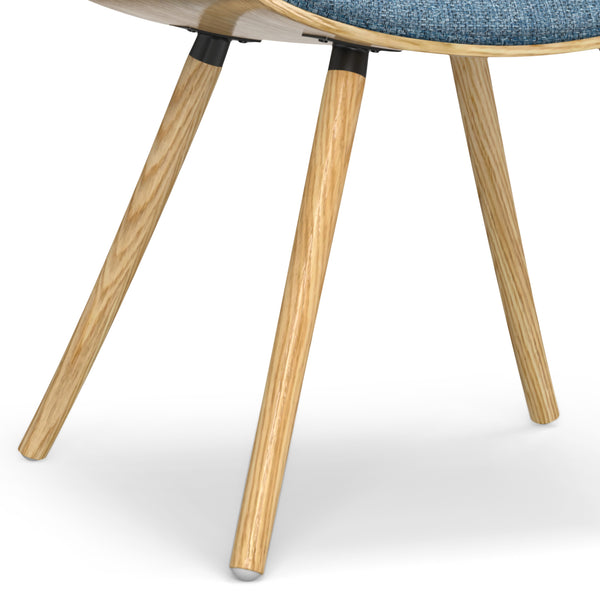 English Elm Malden Bentwood Dining Chair - Stylish Denim Blue Upholstery & Light Brown Wood Frame For Versatile Use B136P158907
