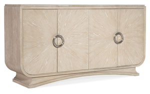 Hooker Furniture Nouveau Sandstone Buffet With Venting & Integrated Power, Soft-Close Doors, Felt Tray Storage Elegance 6500-75900-80