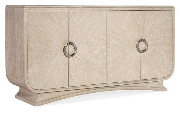 Hooker Furniture Nouveau Sandstone Buffet With Venting & Integrated Power, Soft-Close Doors, Felt Tray Storage Elegance 6500-75900-80